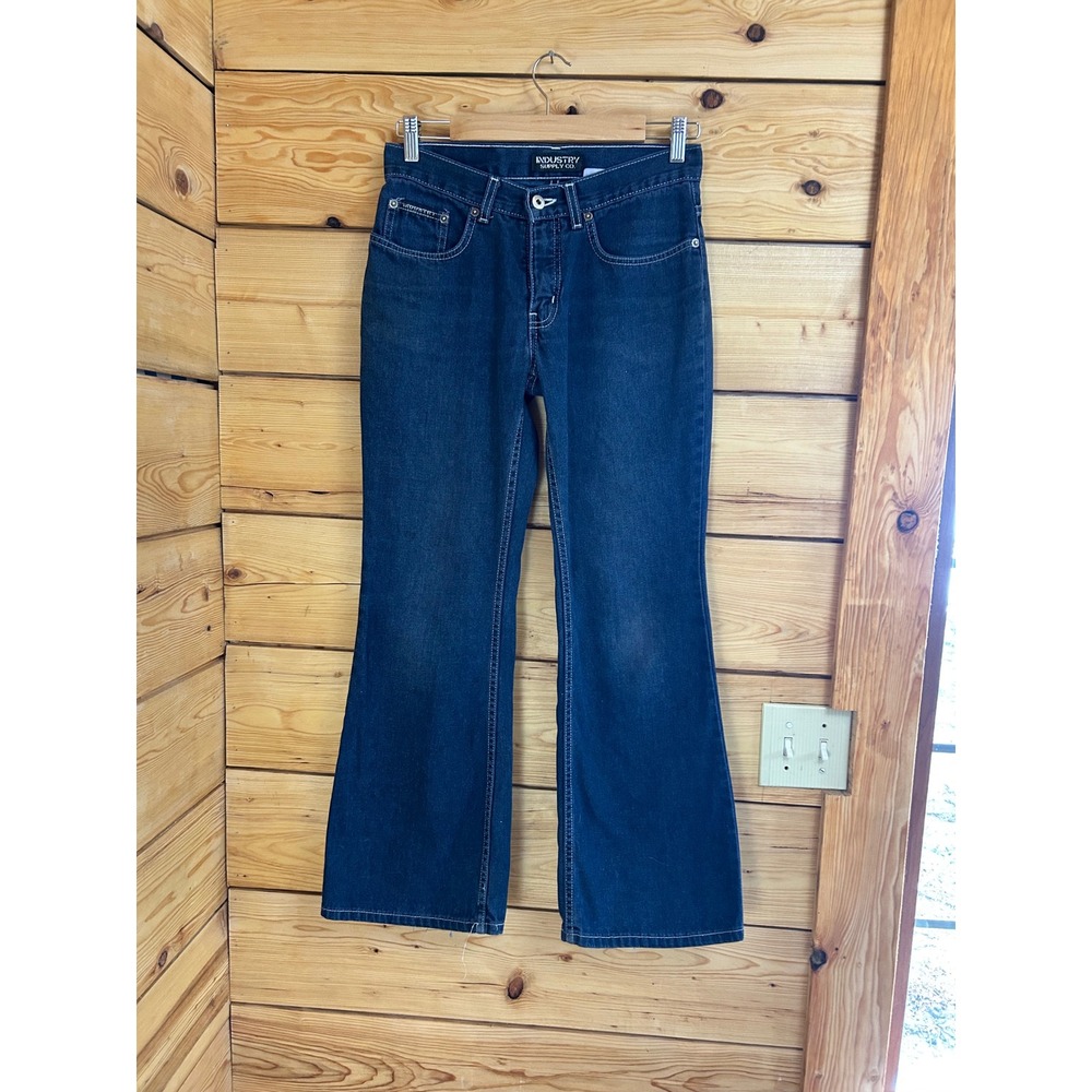 Industry Supply Co‎ Womens Dark Wash Flare Leg Jeans Blue Denim W28 L30 Canada